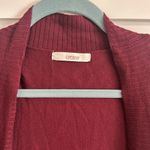 Cherish Women's Size M Open Front Longline Cardigan Sweater Maroon Red Ribbed Photo 1