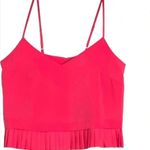 French Connection Crepe Pleated Tank Sleeveless Flounce Hem Photo 0