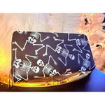 Black Skeleton Print Zip Around Wristlet Wallet NWT Photo 1
