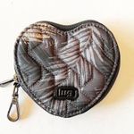 Lug Gray Heart Shaped Coin Purse With Leaf Print Photo 0