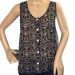 B Jewel B. Jewel Semi-Sheer Tank Top Lace Inset M Photo 0