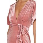MISA Los Angeles NWT  Desma Crushed Velvet Wrap Dress Pink Medium Photo 6