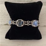 Judith Ripka Sterling Silver Hematite Doublet Diamonique Toggle Bracelet Photo 1