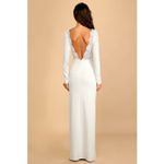 Lulus NWT Romantic Moments White Lace Long Sleeve Dress Open Back Wedding Sz XS Photo 2