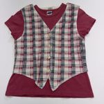 Old Navy Vintage Y2K NYN Plaid Vest Combo 1990s Nerd Geek Retro Shirt Small Photo 0