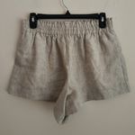 Reformation Womens Khaki Linen Elastic Waist Pull On Shorts Small Photo 1