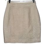 EachCa Canada Women’s Size 8 Tan Silver Metallic Pencil Straight Skirt Photo 0