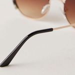 Free People NWT Euphoria Novelty Round Aviator Sunglasses in Gold / Green Tort Photo 2