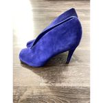Elegant Royal Blue Suede Peep Photo 3