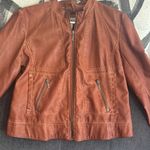 Brown Leather Jacket Size L Photo 3