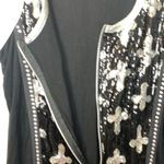 Biker Pride womens XL large black tank sequin cross silver moto harley zip up Photo 8