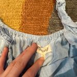 Madewell Denim Chambray Ruffle Strap Cami Tank Top Blouse 100% Cotton Size 2 Photo 2