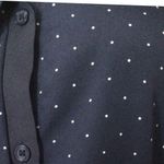 Maison Jules Mandarin Collar Blue & White Micro Polka Dot Shift Dress Photo 12