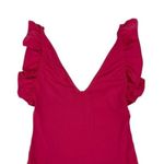 Leith  Bodysuit Small Pink One Piece Ruffle Feminine Sexy Date Night Photo 1