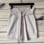 Free People Off White Denim High Waist Paperbag Skirt Photo 5