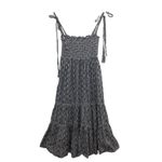 O.P.T. Cara Smocked Tiered Midi Dress Blue White Floral Small Cottagecore Boho Photo 2