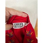 Chico's Vintage  Red Silk Rajasthani India Embroidered Mirror Elephant Jacket Photo 5