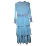 CeliaB Blue Mamma Embroidered Midi Tiered Dress Sz. S Blue Photo 6