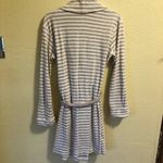 Anne Klein Beige/White Striped Cotton Blend Robe Tie /Belt Closure EUC S Photo 4