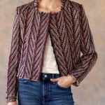 Driftwood  Herringbone Raw Hem Wool Blend Jacket, Size S Photo 0