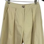 Love, Bonito & REA Cropped Cotton Pleated Pants Butter Yellow Wide Leg US 6 Photo 5