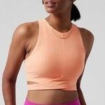 Athleta  Conscious Crop Cutout Tank Top A-C Womens X-Small Orange Peach WOrkout Photo 0