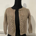 American Eagle  Outfitters cropped cable knit cardigan in a brown or taupe color Photo 0