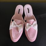 Victoria's Secret Rhinestone Bow Velvet Pink Slide Slipper Photo 9