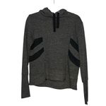 Alo Yoga  Gray Athletic Hoodie Mesh Stripe Athleisure Workout Sweatshirt Size M Photo 2