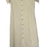 The Nines by Hatch Polka Dot Midi Dress Short Sleeve Cream Green Size S casual Yellow Photo 0