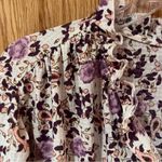 MELLODAY Floral Print Ruffle Short Sleeve Smocked Blouse in Ivy Purple Size 2X Photo 9