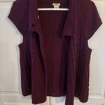 IZOD  woman's size large sweater vest.‎ Button at top. Rib cable knit. Photo 4