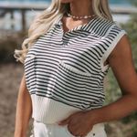 These Three Boutique Addison Striped Sweater Vest Photo 3