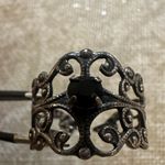 Elegant Silver Filigree Ring with Black Stone Photo 5