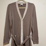 CAbi Size M Genteel Long Duster Cardigan Sweater Brown Button Front Belted Photo 5