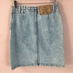 No Excuses Vintage Light Blue Acid Wash Denim Mini Skirt Size 3 GUC Photo 2