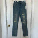 BLANK NYC  The Cooper Distressed Straight Jeans Blue Size 25 Photo 2