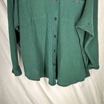 Dark Green Button Down Waffle Knit Long Sleeve Size undefined Photo 3