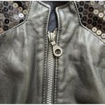 Vintage Firenze Santa Barbara Black Leather Jacket Sz Small MultiColor Moto Photo 8