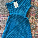 one Shoulder Knit Mini Dress Blue Size M Photo 2