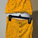 American Eagle  Outfitters Mustard Floral Mini Skirt and shirt set Photo 0