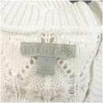 Rye Grass Cropped Cardigan Crochet Cable Knit Sweater Size Medium White V Photo 7
