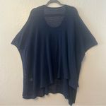 Soft Surroundings  navy knit pointelle poncho coverup size small/medium Photo 9