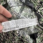 ZARA Pants Womens Medium Green Black White Geometric Print Pull On Viscose Flowy Photo 3