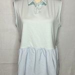 Under Armour Golf Collared Sleeveless Shirts HeatGear Light Blue Peplum Sz L NEW Photo 0