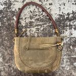 The Sak  Army Green Distressed Leather Small Hobo Bag 11x8x3" Photo 0