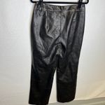 Pretty Little Thing  Black Faux Leather Straight Leg Pants Women's Size US 8 Photo 3