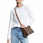 Michael Kors NWT Chain Embellished Supina Cotton Sweater. Photo 3