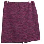 Halogen Womens Pencil Skirt Magenta Black Printed Knee Length Back Slit Zipper 8 Photo 0