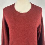 Forever 21  Women Small Burgundy Textured Crew Neck Long Sleeve Pullover Sweater Photo 1